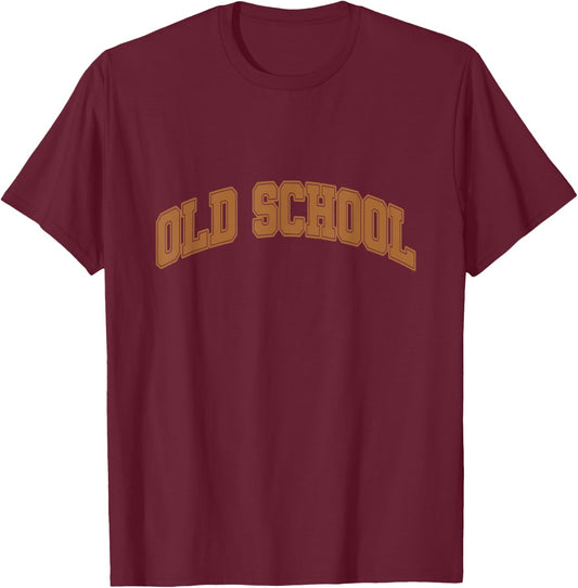 Brown Graphic Old School Brown Graphic T-Shirt - T-Shirt | Maroon