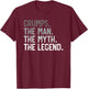 Grumps the Man the Myth the Legend Father's Day for Grandpa T-Shirt - T-Shirt | Maroon