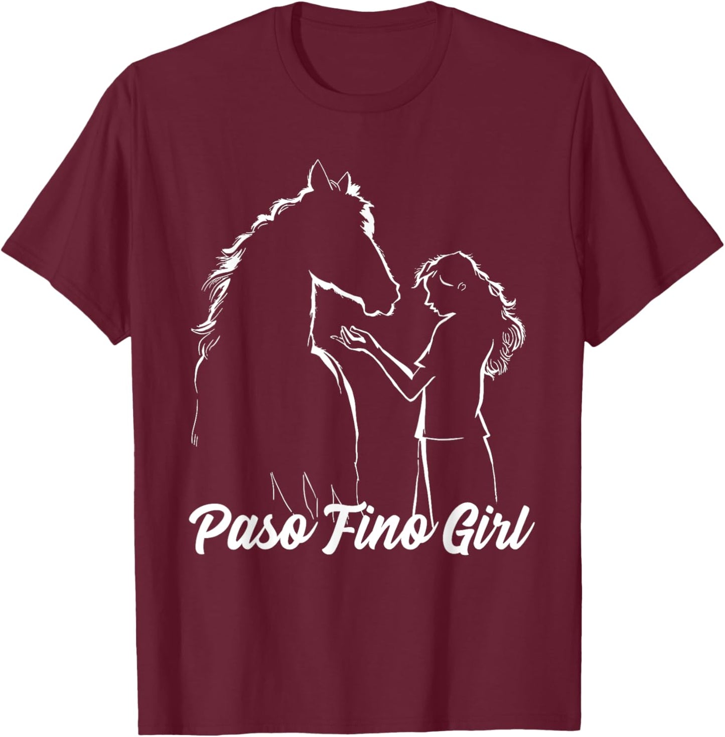 Paso Fino Horse Girl, Equestrian Paso Fino Horse T-Shirt - T-Shirt | Maroon