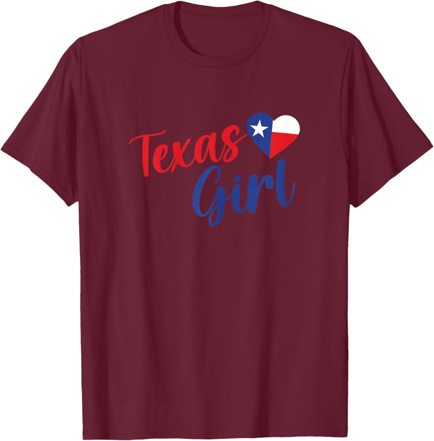 Texas Pride Cute Home State Texas Girl T-Shirt - T-Shirt | Maroon