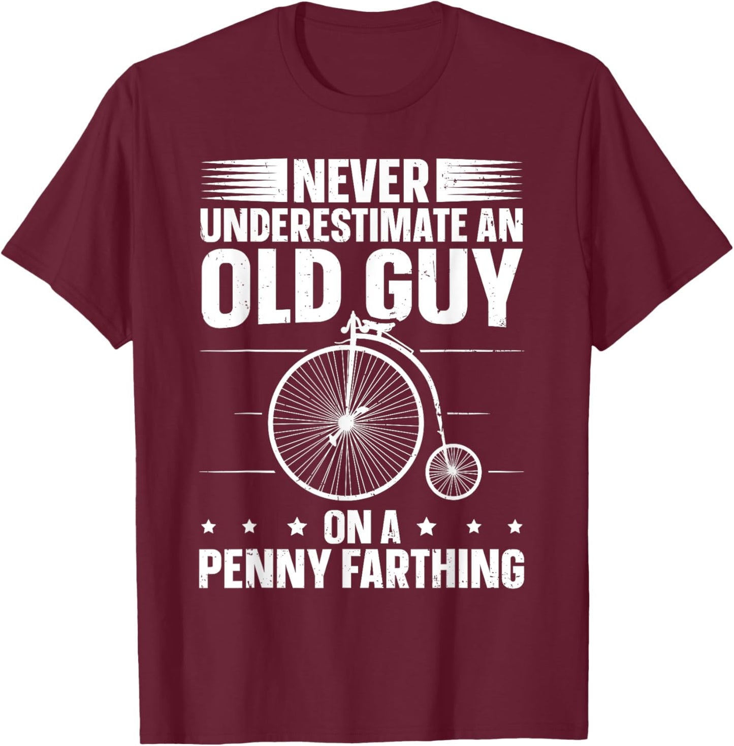 Retro Bicycle Design for a Penny Farthing Expert T-Shirt - T-Shirt | Maroon