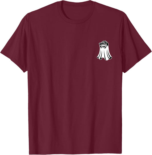 Spooky Cool Ghost Graphic Halloween Costumes Boys T-Shirt - T-Shirt | Maroon