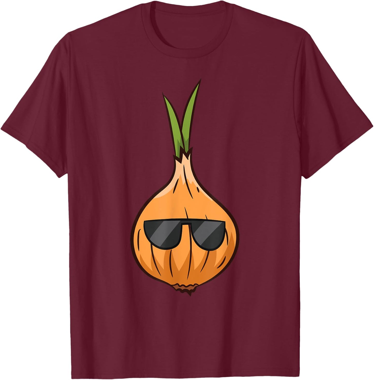 Onion With Sunglasses Vegetable Onions T-Shirt - T-Shirt | Maroon
