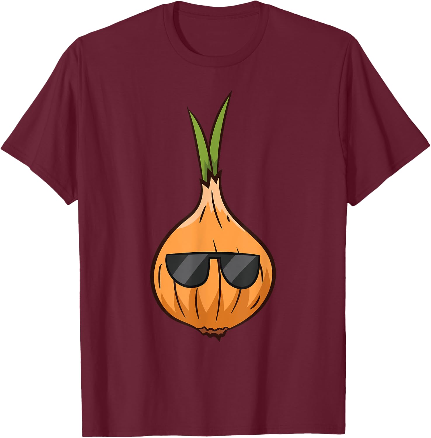 Onion With Sunglasses Vegetable Onions T-Shirt - T-Shirt | Maroon