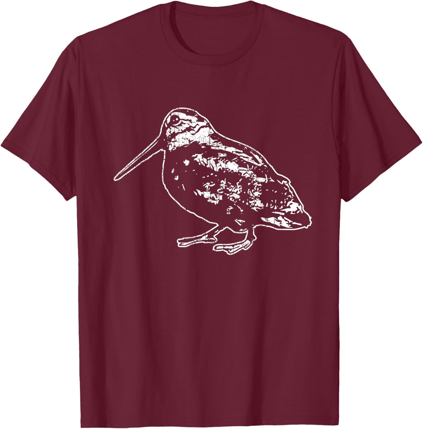 Retro Woodcock Hunter Timberdoodle Bogsucker Hokumpoke Gifts T-Shirt - T-Shirt | Maroon
