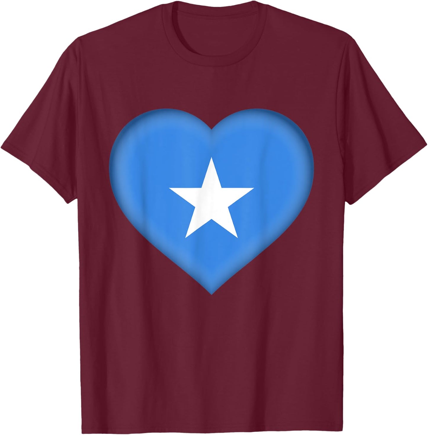I Love Somalia | Somali Flag Heart Outfit T-Shirt - T-Shirt | Maroon