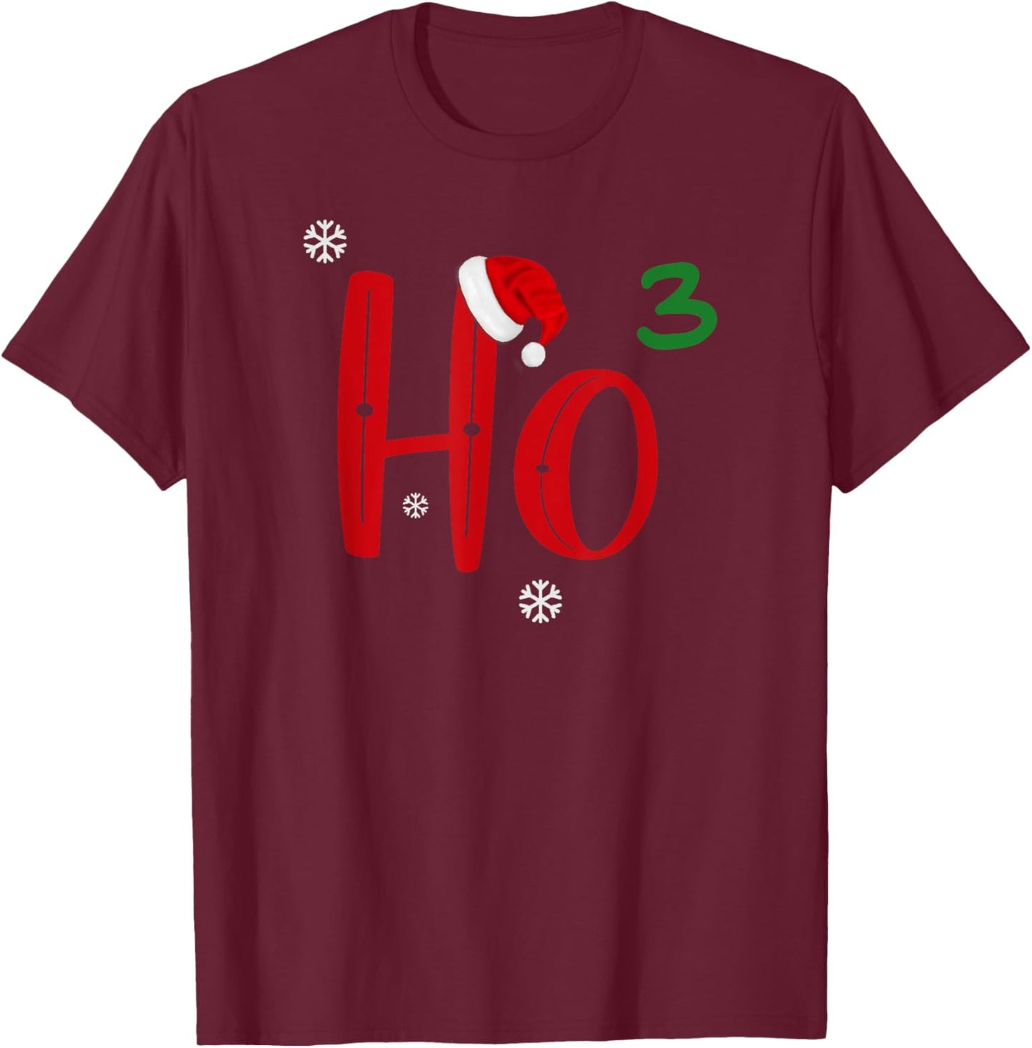 Ho Ho Ho | Ho x3 T-Shirt - T-Shirt | Maroon