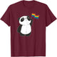 Gay Pride Lesbian LGBT Flag Rainbow Colors Panda T-Shirt - T-Shirt | Maroon