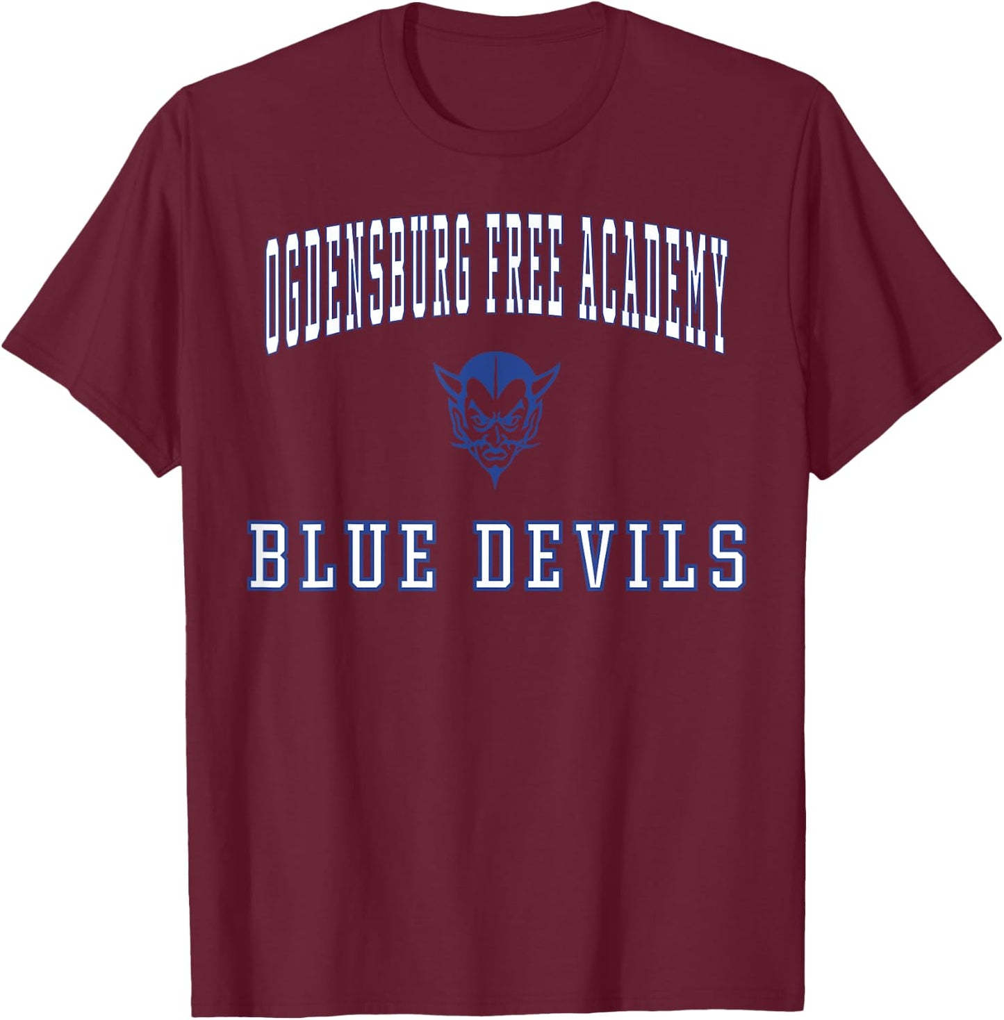 Ogdensburg Free Academy Blue Devils C1 T-Shirt - T-Shirt | Maroon