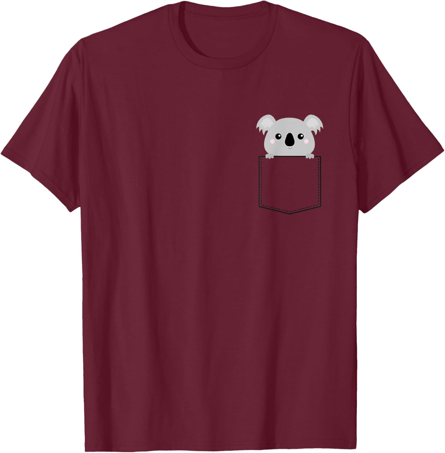 Pocket Koala Bear T-Shirt - T-Shirt | Maroon