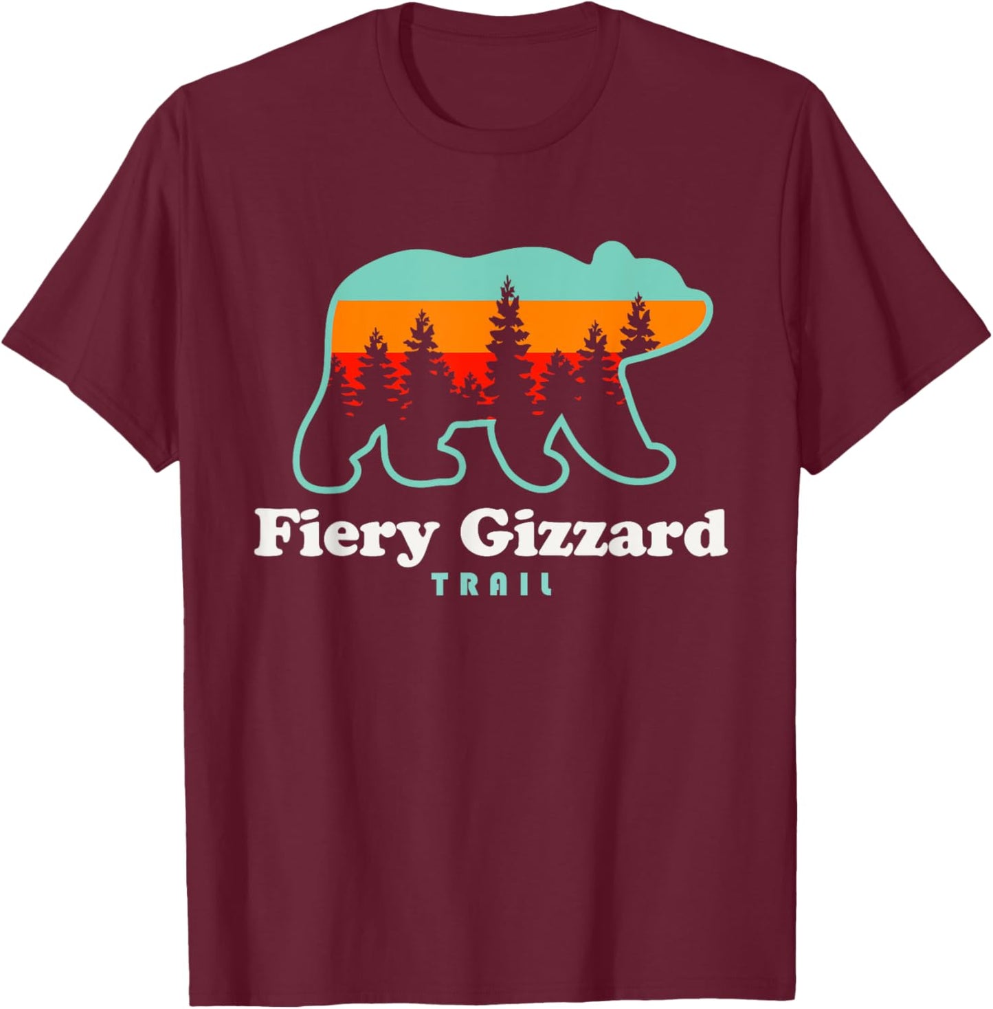 Fiery Gizzard Trail Camping Tennessee Bear Retro T-Shirt - T-Shirt | Maroon