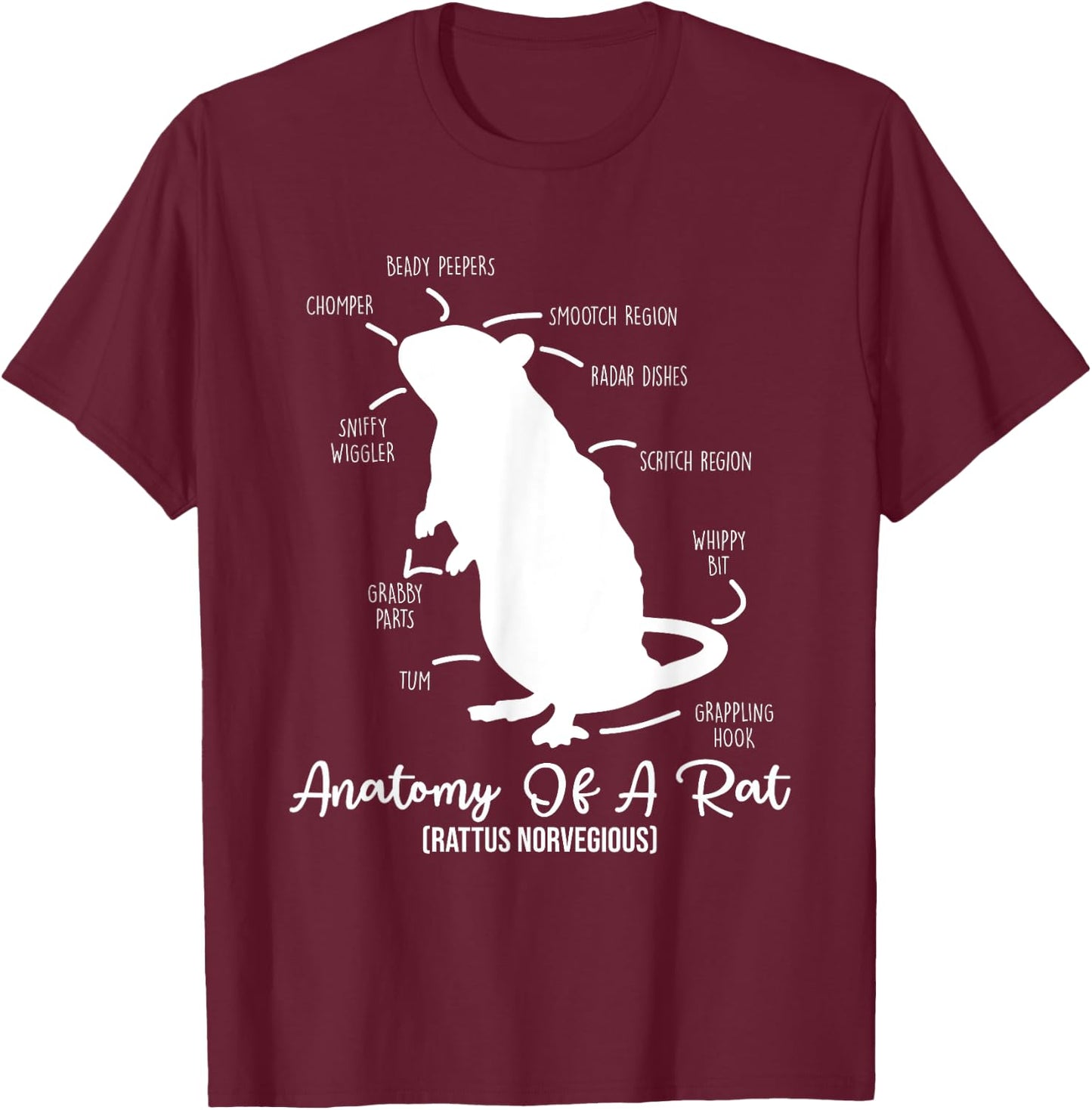 Anatomy of Rat for any rat lovers and pet rat owners T-Shirt - T-Shirt | Maroon