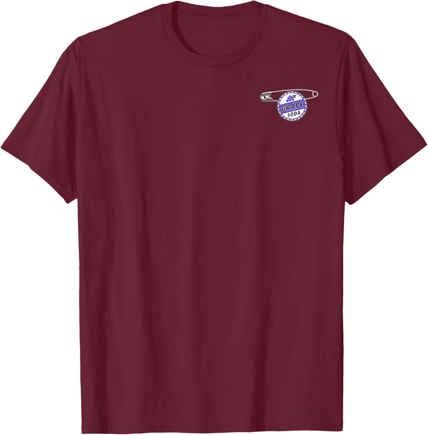 Disney Pixar Up Grape Soda Ellie Badge Small Pocket Logo T-Shirt - T-Shirt | Maroon