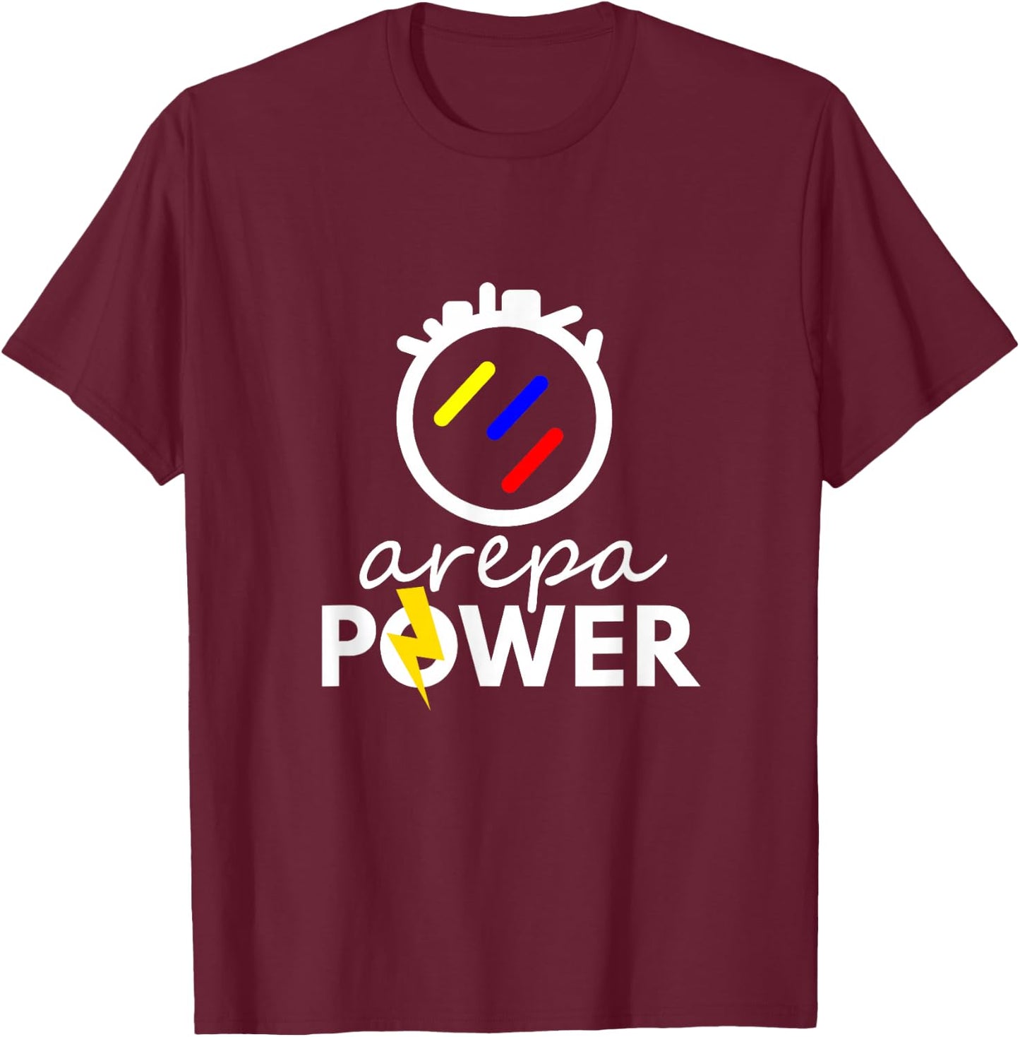 Arepa Power Latin Pride Funny Flag Gift T-Shirt - T-Shirt | Maroon