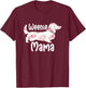 Funny Dachshund Weenie Mama Floral Wiener Dog Lover T-Shirt - T-Shirt | Maroon