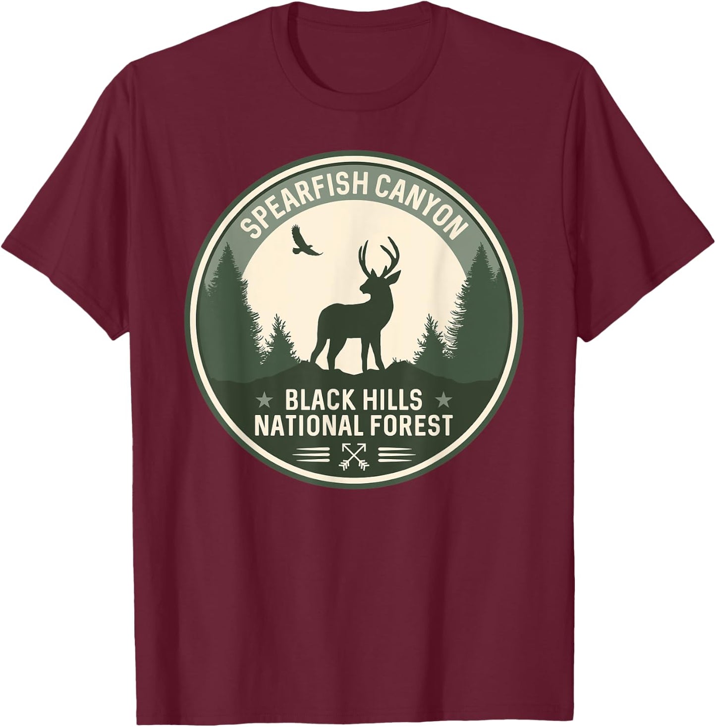 Spearfish Canyon Black Hills National Forest T-Shirt - T-Shirt | Maroon