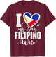 I Love My Sexy Filipino Wife Cute Philippines Flag Heart T-Shirt - T-Shirt | Maroon