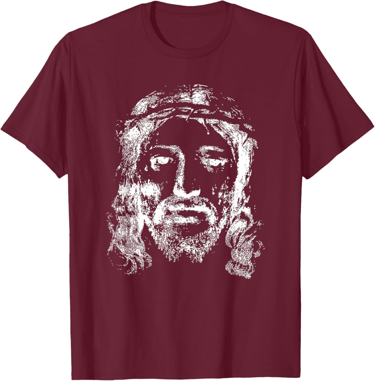 Jesus Christ Face T-Shirt - T-Shirt | Maroon