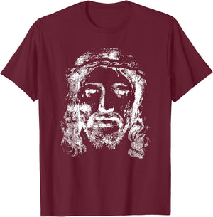 Jesus Christ Face T-Shirt - T-Shirt | Maroon