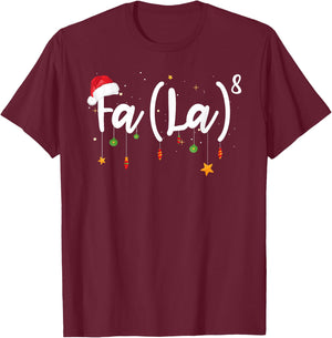 FA (LA) 8 Funny Christmas Santa FA La Math T-Shirt - T-Shirt | Maroon