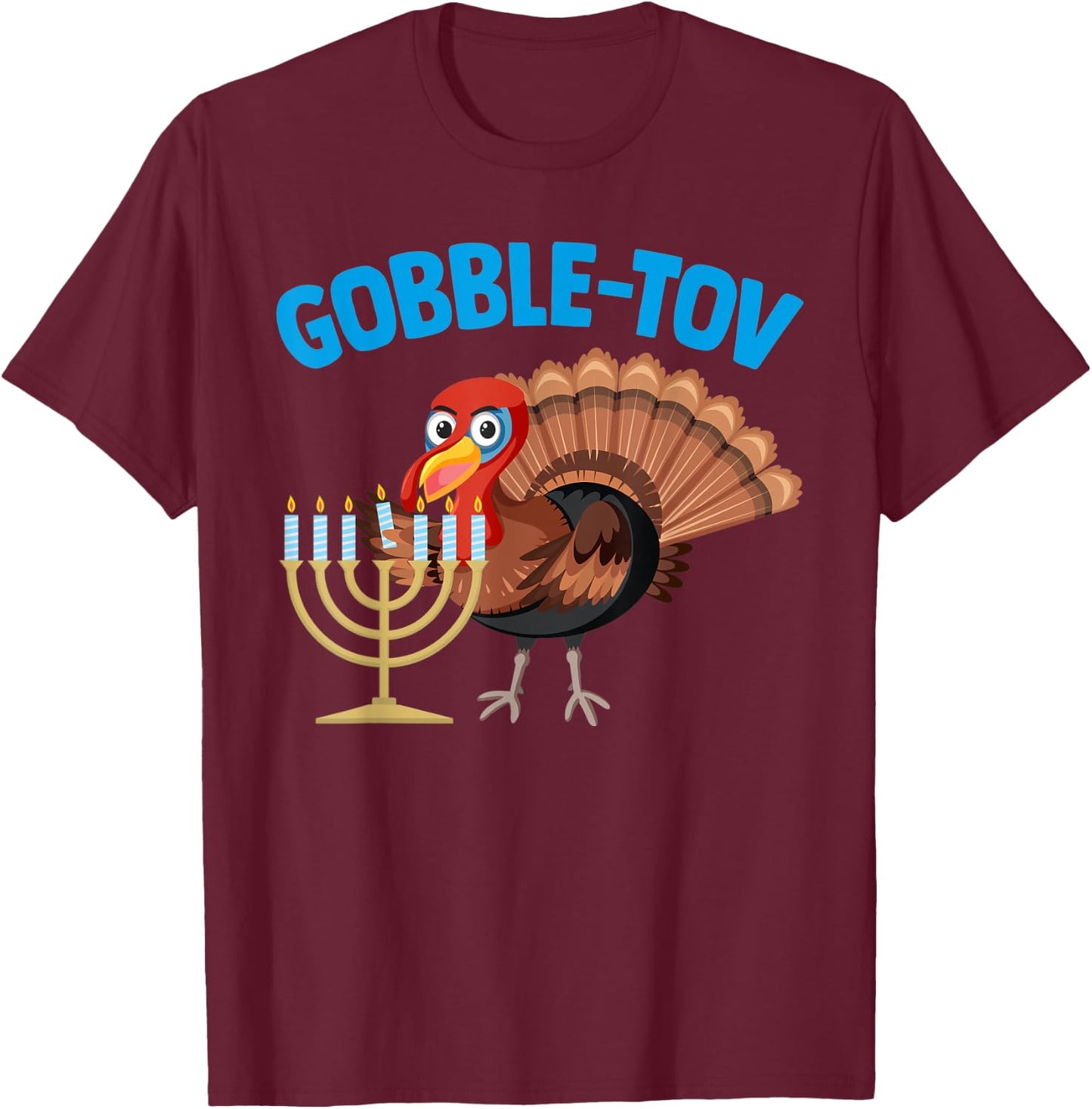 Gobble Tov Hanukkah Thanksgiving Holiday Jewish Jew Fun Gift T-Shirt - T-Shirt | Maroon