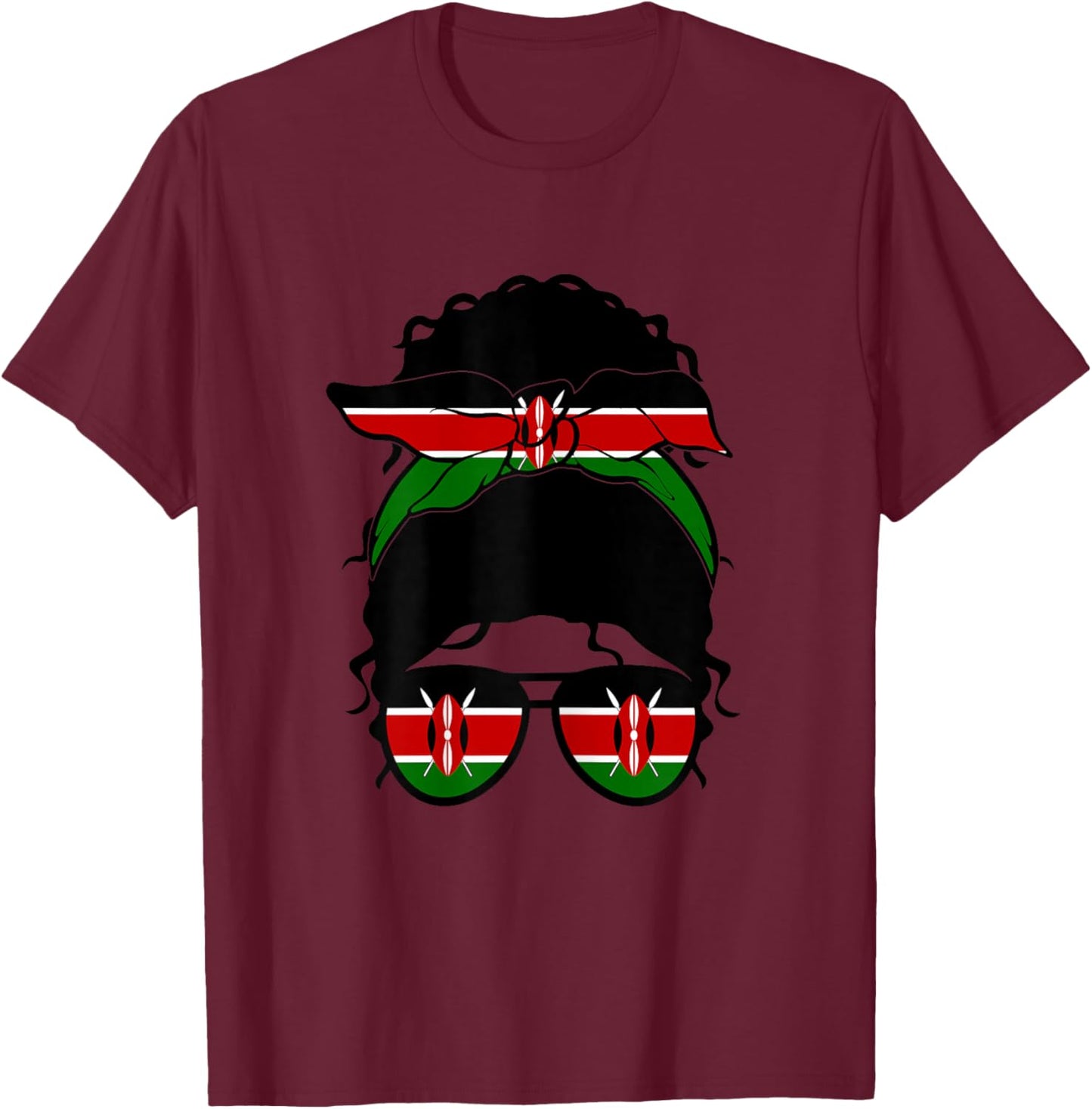 Kenya Girl Kenya Flag Kenya Proud Kenya Woman T-Shirt - T-Shirt | Maroon
