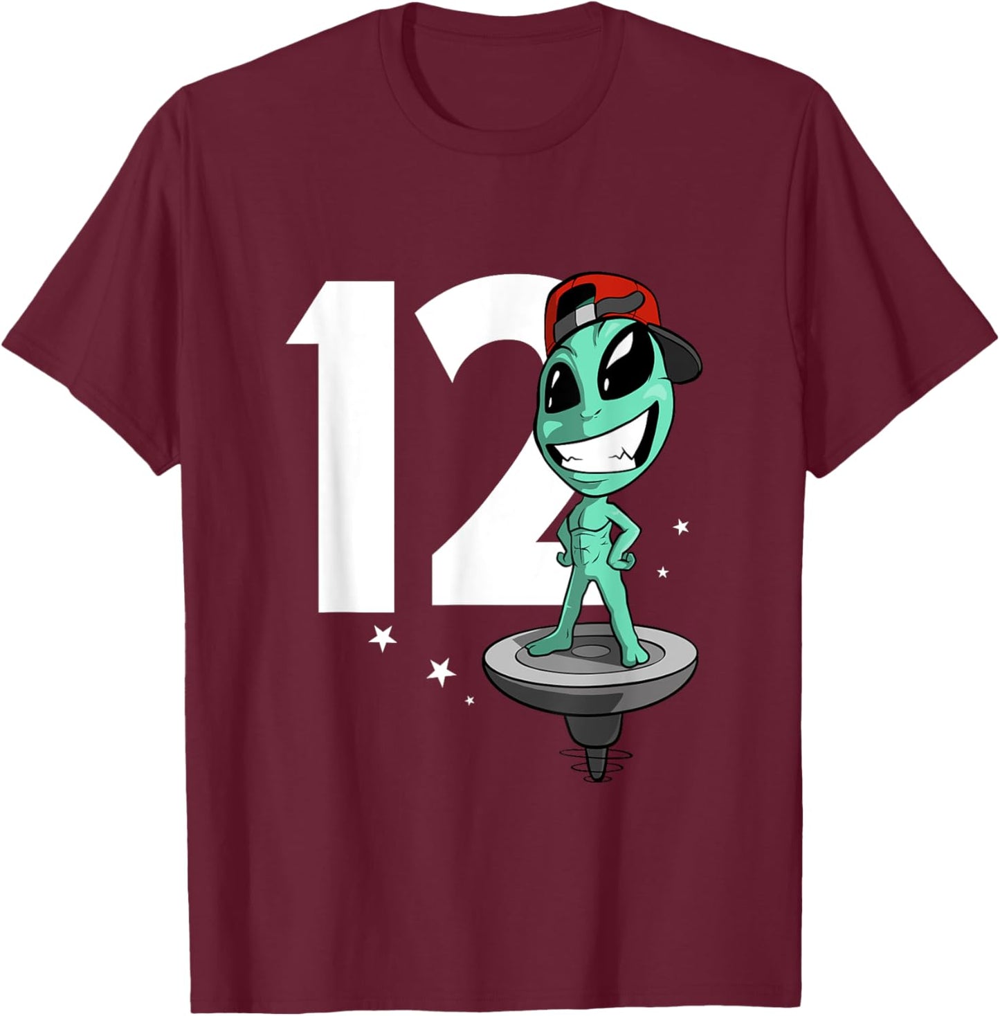 Alien 12 Year Old Boy 12th Birthday T-Shirt - T-Shirt | Maroon