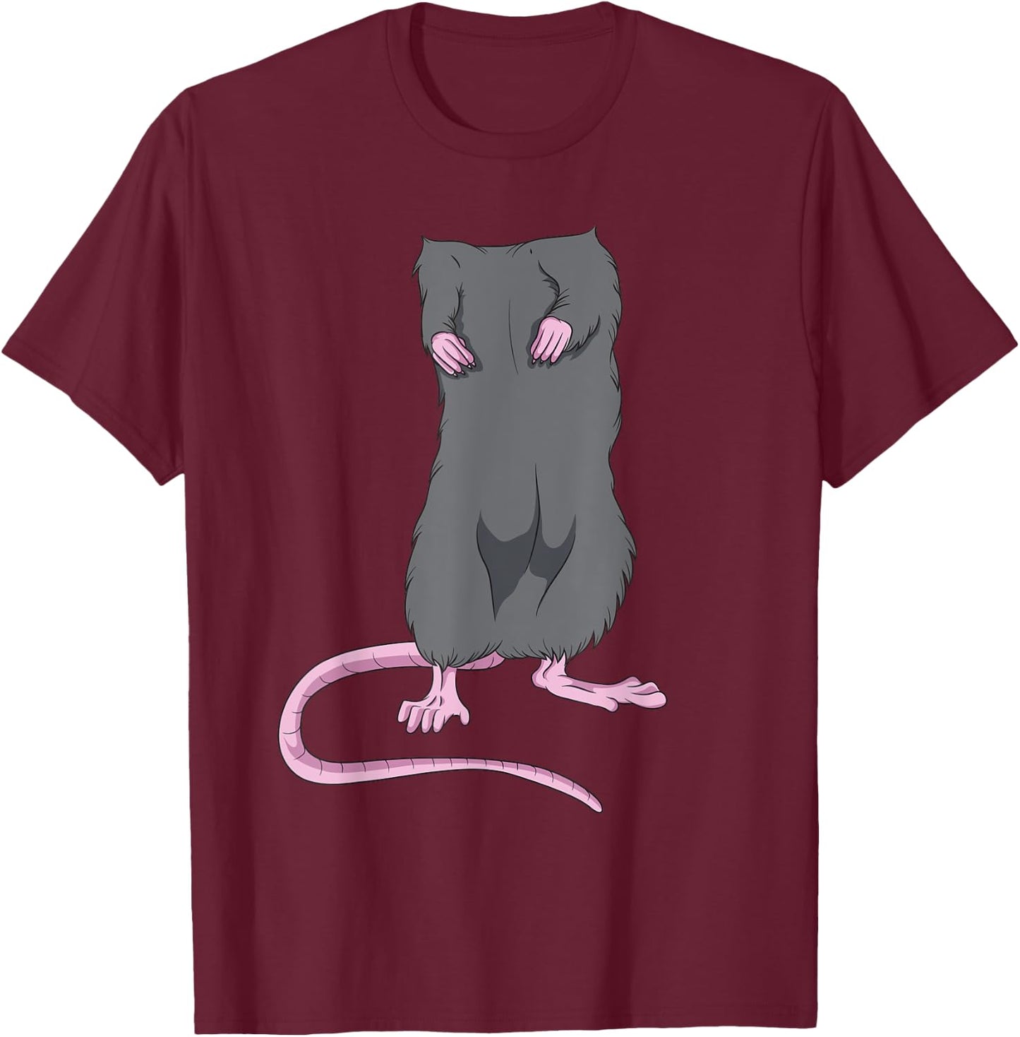 Funny Mouse Headless Halloween Rat Body Easy Costume Outfit T-Shirt - T-Shirt | Maroon