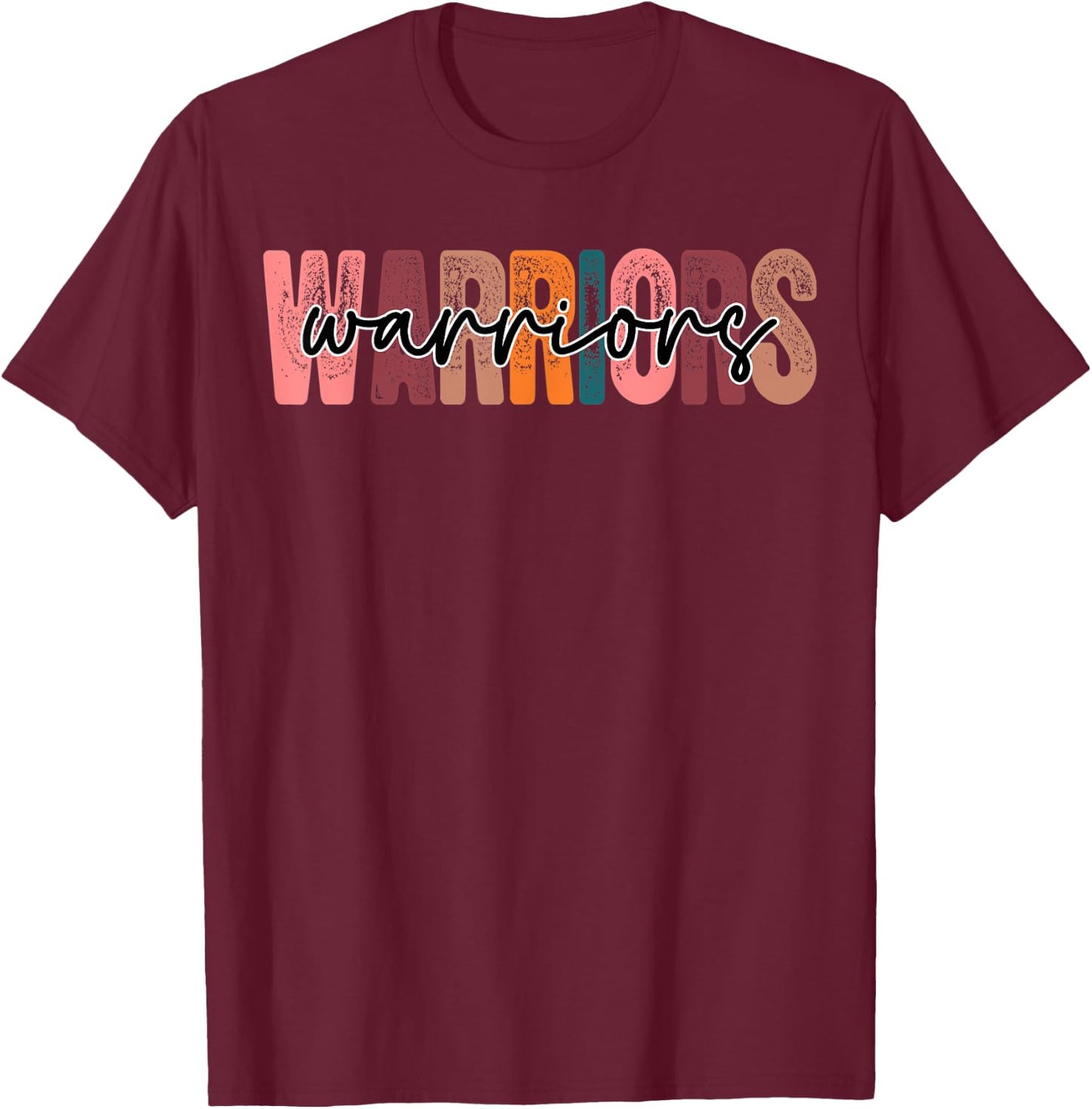 Warriors School Sports Fan Team Spirit T-Shirt - T-Shirt | Maroon
