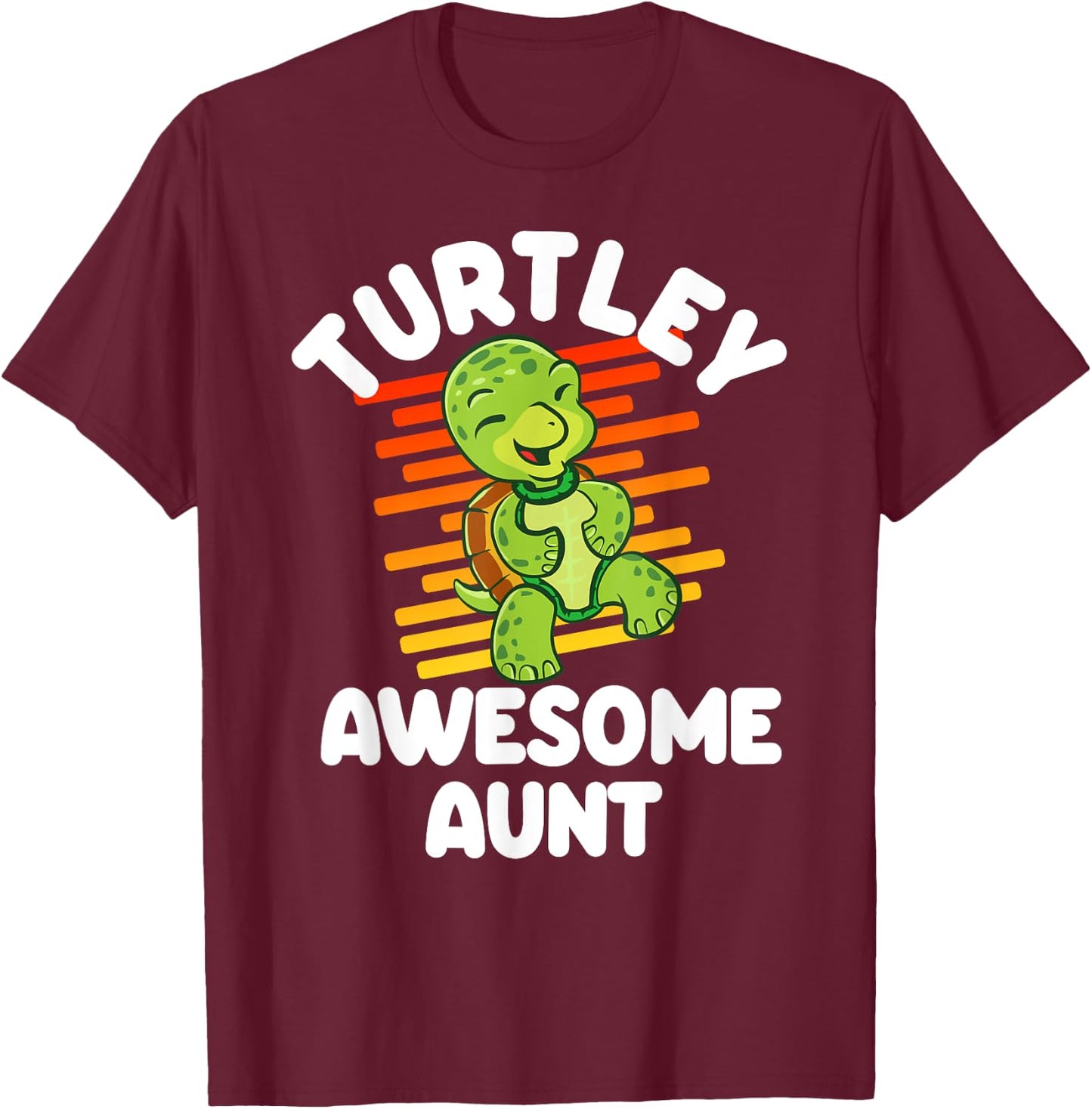 Turtley Awesome AA Apparel Co. Kids Adults , Black, 3X-Large, Short Sleeve, Classic Fit, Turtle Design T-Shirt - T-Shirt | Maroon