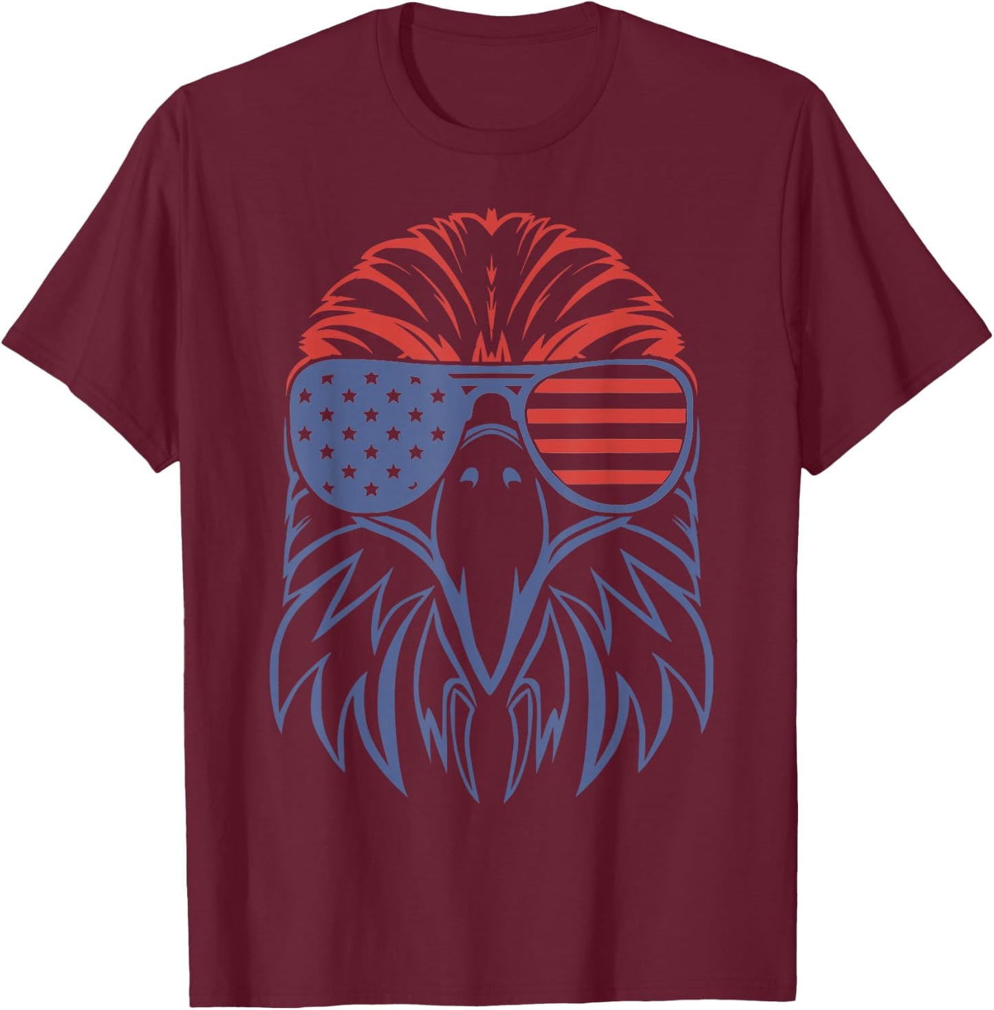 American Bald Eagle USA Flag 4th of July Eagle USA T-Shirt - T-Shirt | Maroon