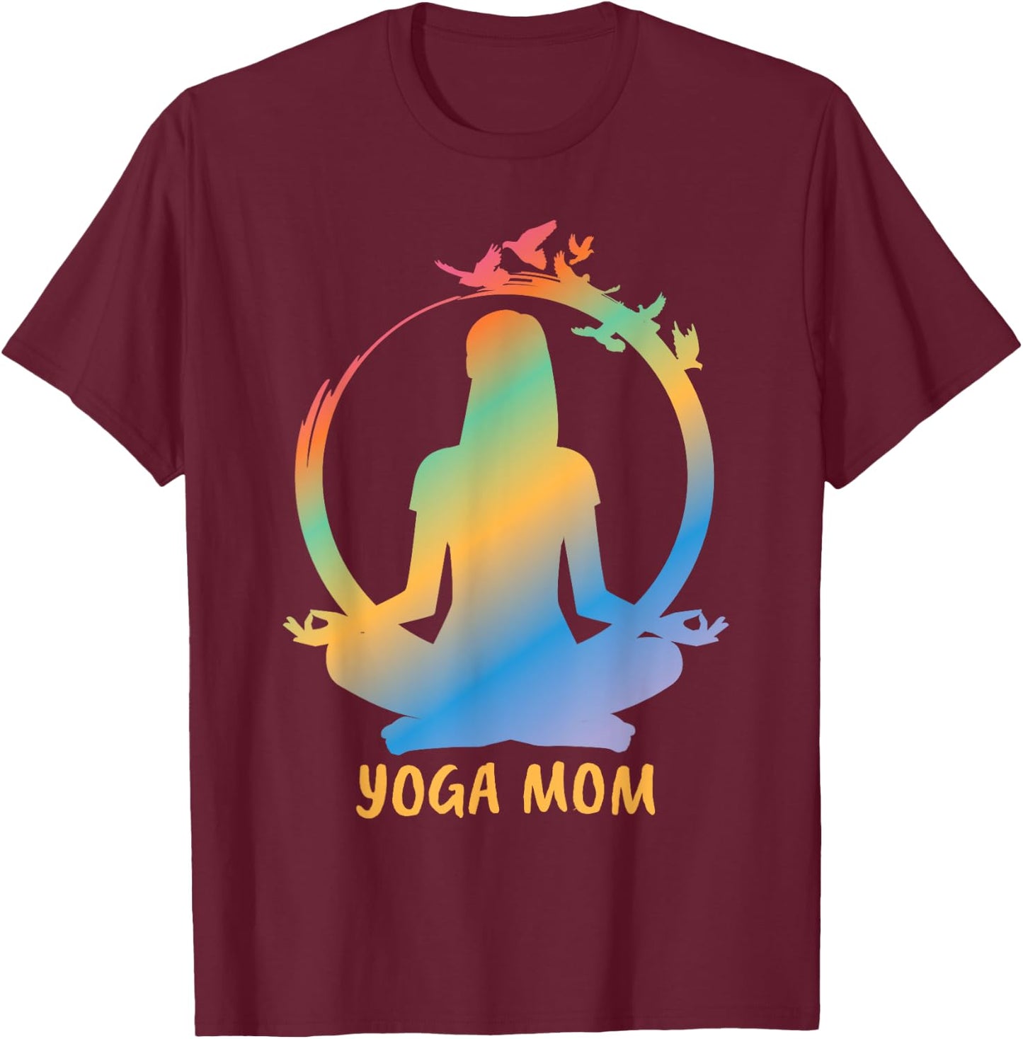 Peaceful Yoga Mom Meditation Mother's Day Gift T-Shirt - T-Shirt | Maroon