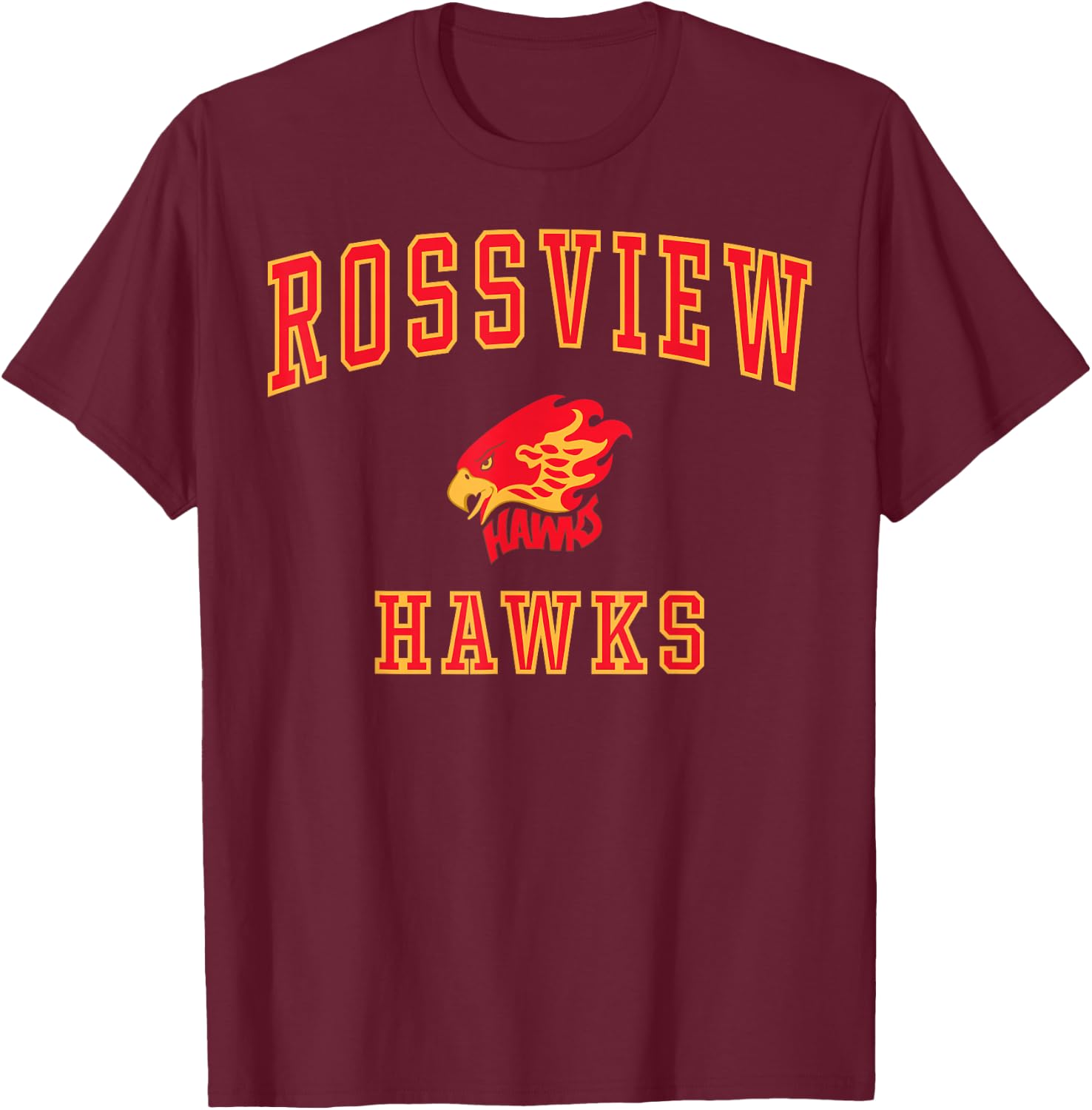 Rossview High School Hawks C1 T-Shirt - T-Shirt | Maroon