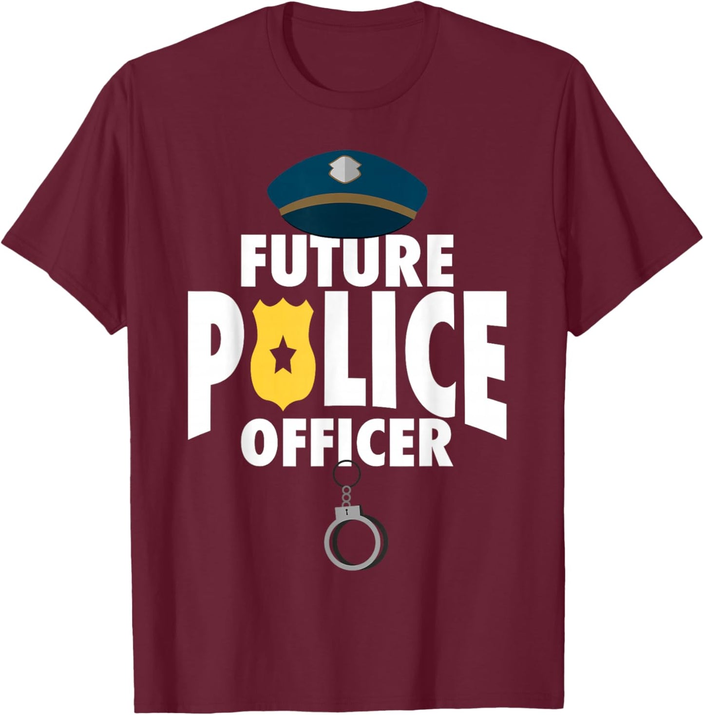 Cool Police Officer Design For Boys Kids Toddler Cop Police T-Shirt - T-Shirt | Maroon
