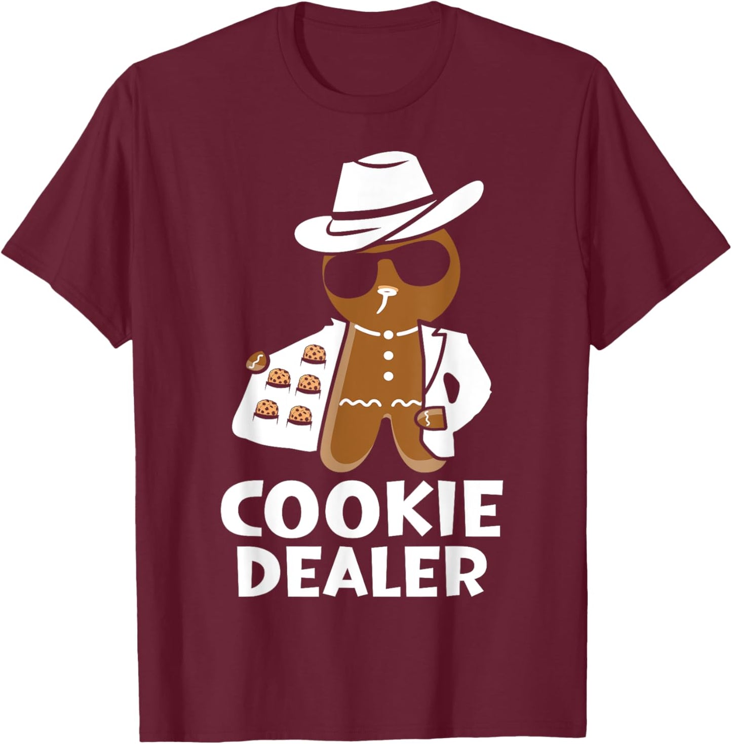 Funny Cookie Dealer Gingerbread T-Shirt - T-Shirt | Maroon