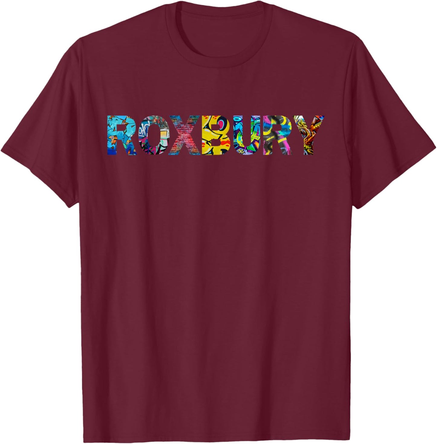 Roxbury - City of Boston, Massachusetts, Graffiti Edition T-Shirt - T-Shirt | Maroon