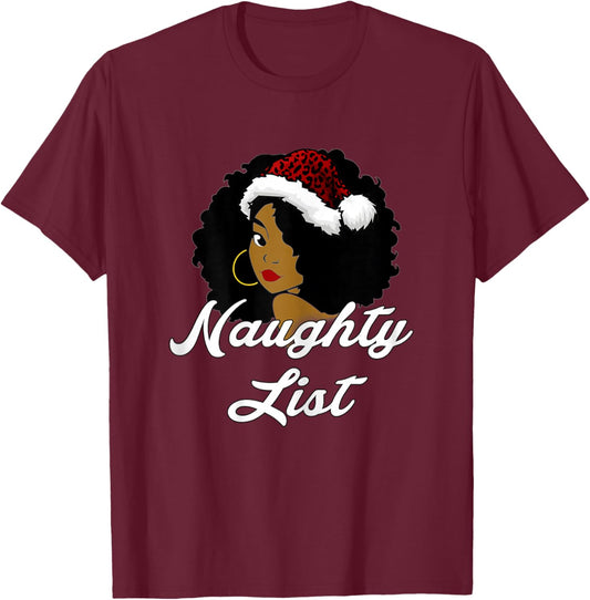 Stylish African American Christmas Top | Christmas T-Shirt - T-Shirt | Maroon