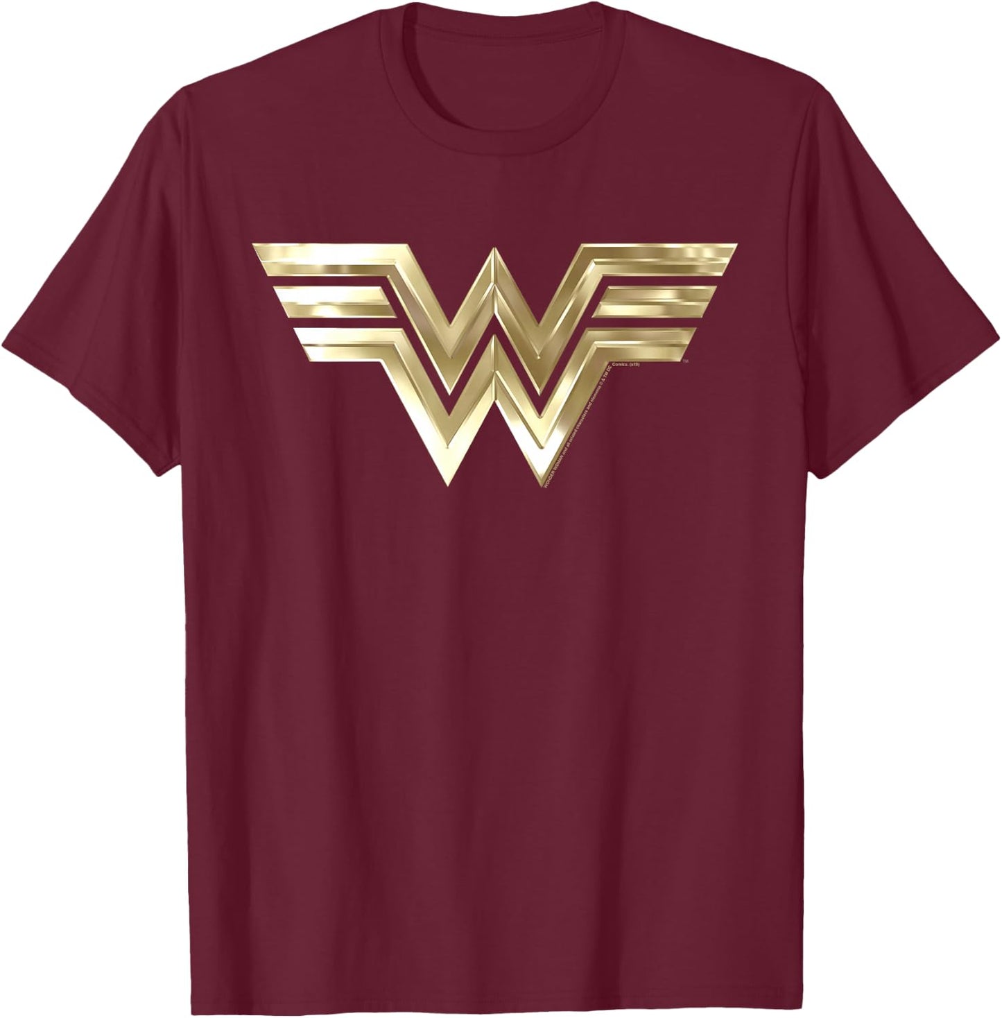 Kids DC Comics Wonder Woman 1984 Gold Logo T-Shirt - T-Shirt | Maroon