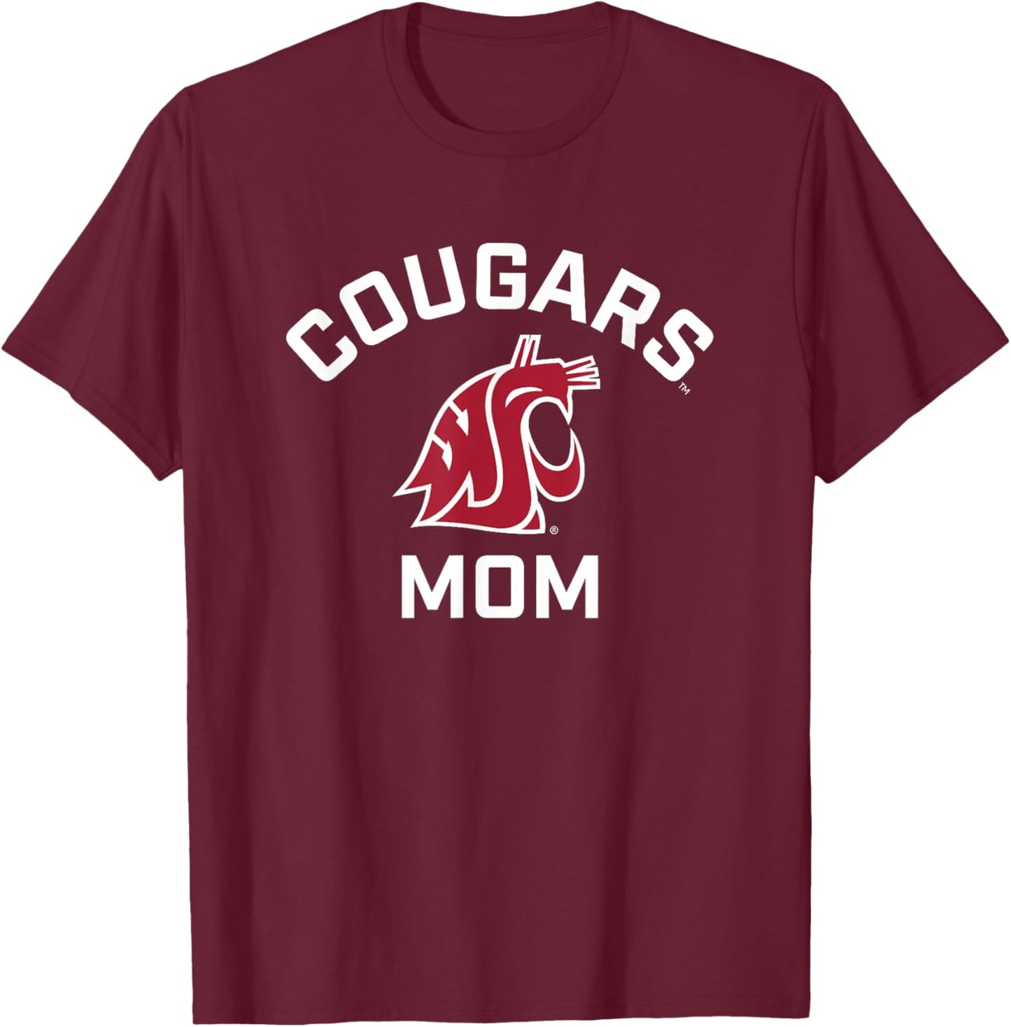 Washington State University Cougars Arched Mom T-Shirt - T-Shirt | Maroon