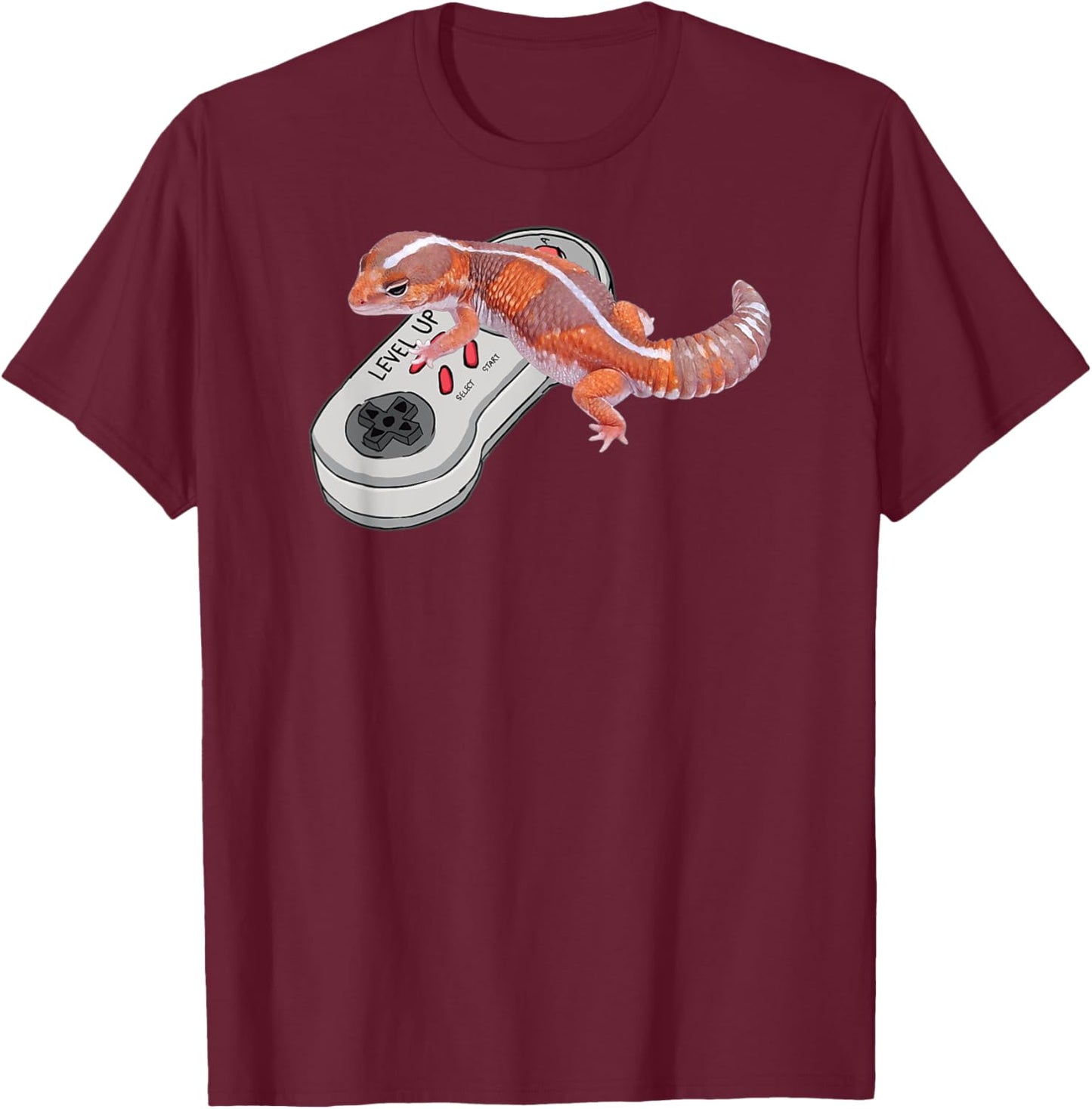 African fat tail gecko Playing Video Game Fat-tail gecko T-Shirt - T-Shirt | Maroon