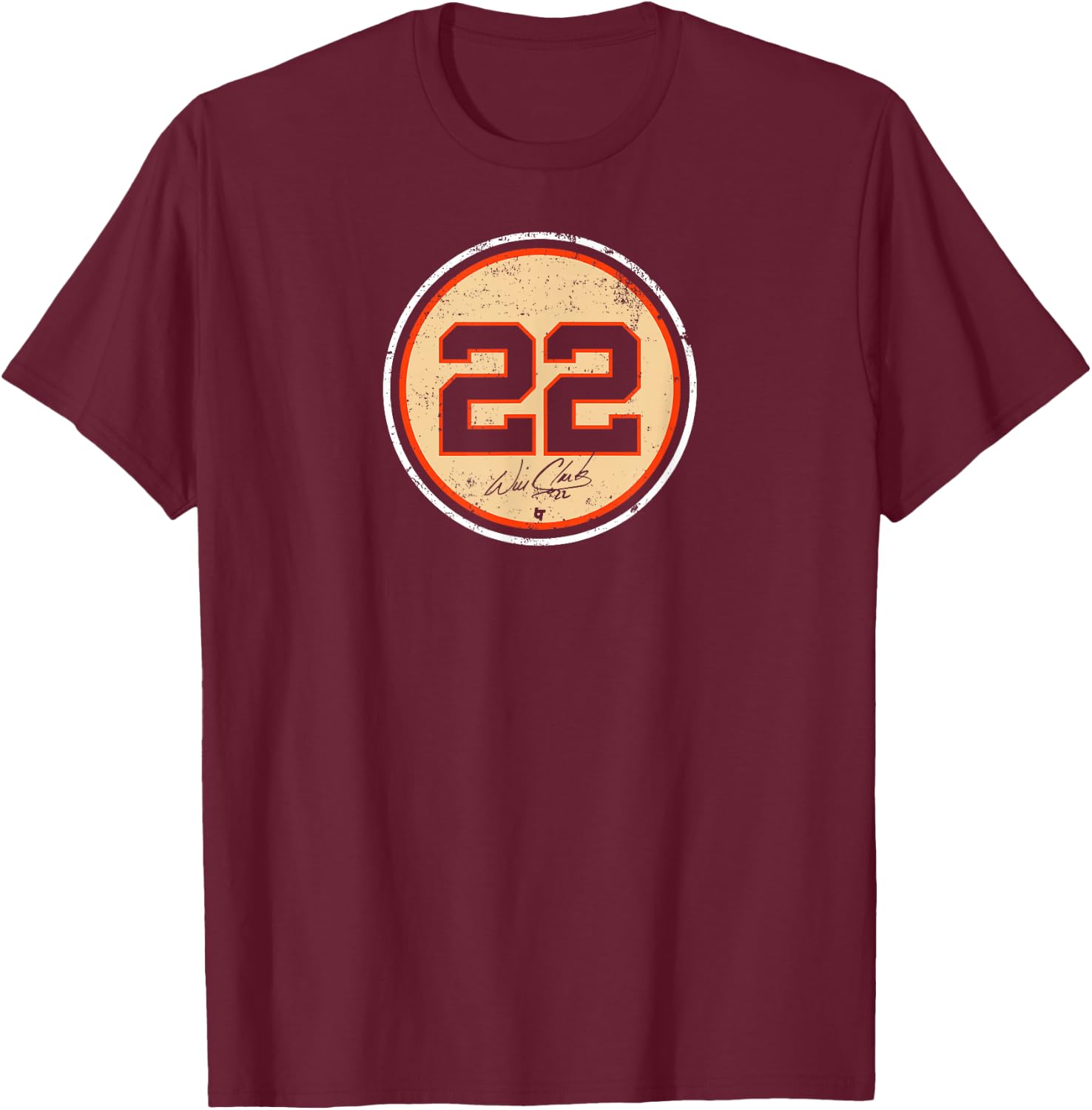 Officially Licensed - Will Clark: 22 T-Shirt - T-Shirt | Maroon