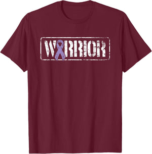 Testicular Cancer Warrior - Purple Military Style Ribbon T-Shirt - T-Shirt | Maroon