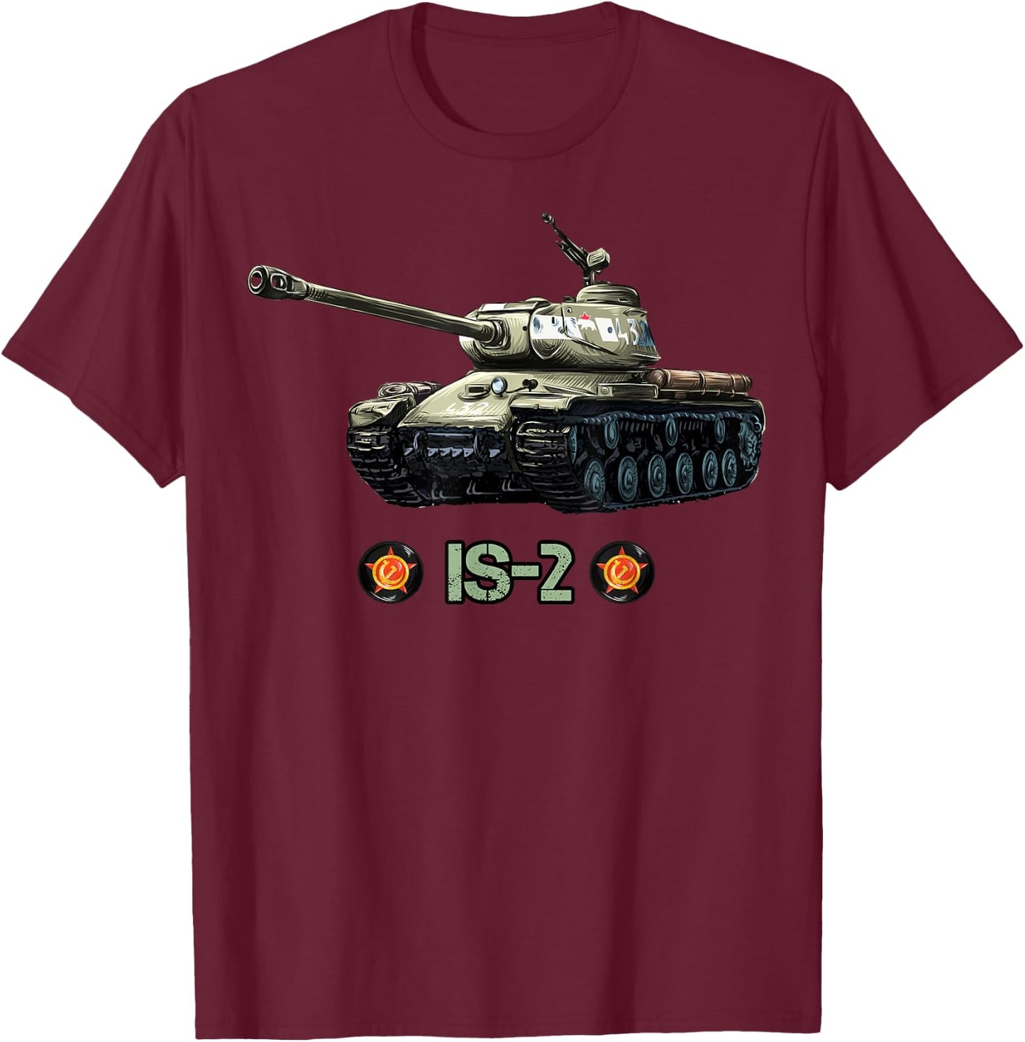 Vintage Soviet Union World War 2 IS 2 Heavy Tank gift T-Shirt - T-Shirt | Maroon