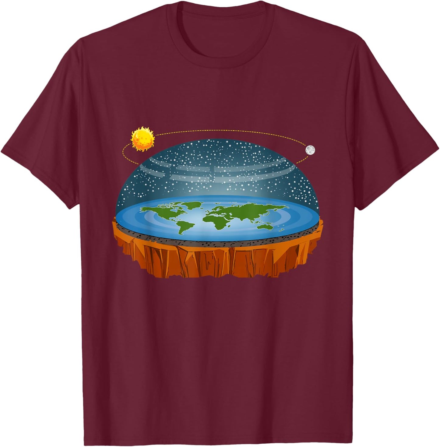 Flat Earth Conspiracy Theory Astrology Gift T-Shirt - T-Shirt | Maroon