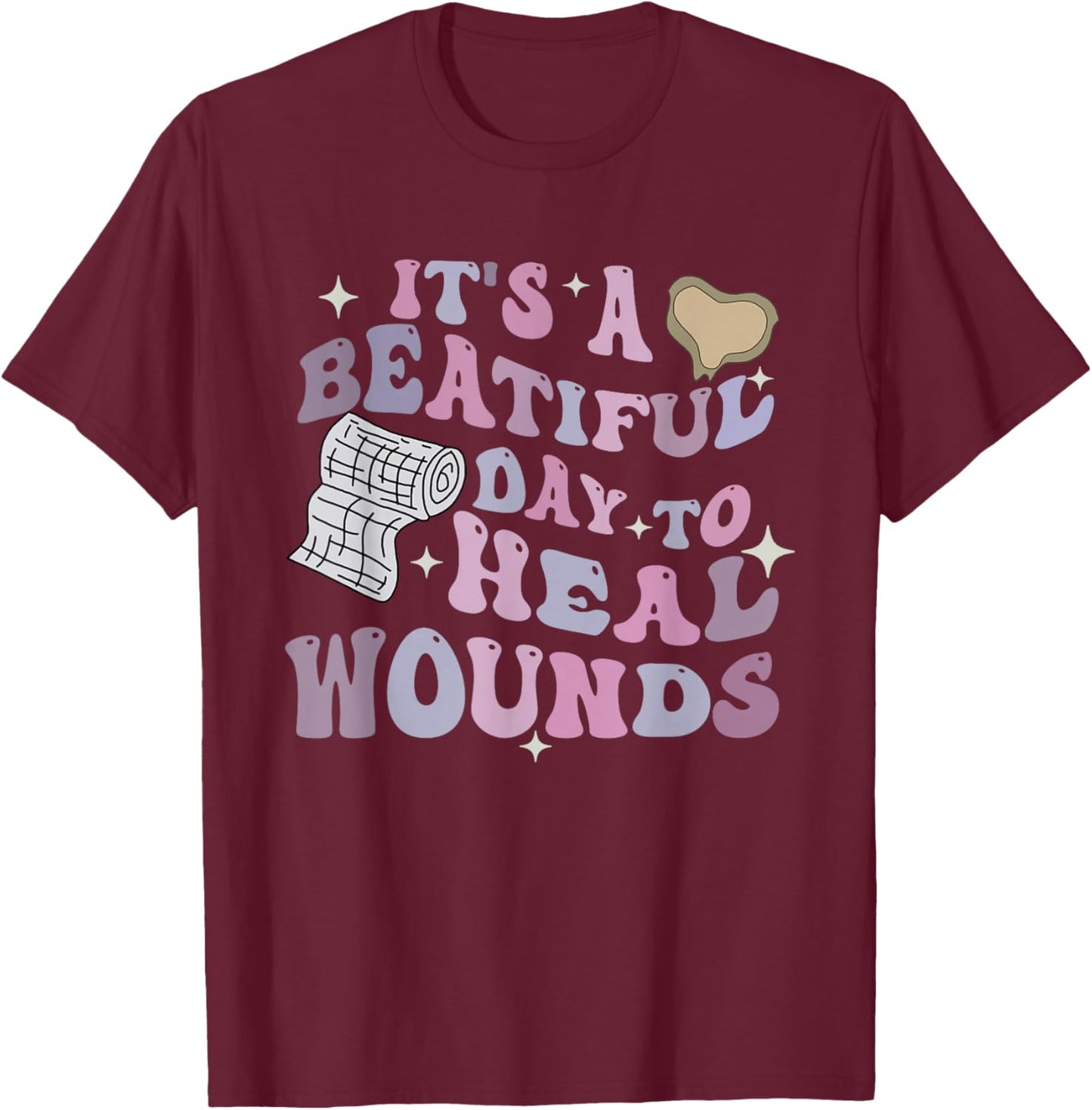 Retro Wound Care Nurse Ostomy Nurse WOC Nurse Practitioner T-Shirt - T-Shirt | Maroon
