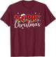Merry Christmas Buffalo Plaid Red Santa Family Xmas Pajamas T-Shirt - T-Shirt | Maroon