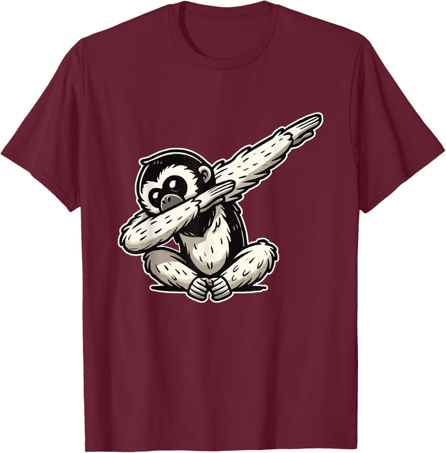 Gibbon Monkeys Funny Gibbon Monkey T-Shirt - T-Shirt | Maroon