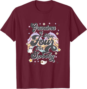 Grandma Miss Four Ever Spooky 4th Birthday Party Halloween T-Shirt - T-Shirt | Maroon
