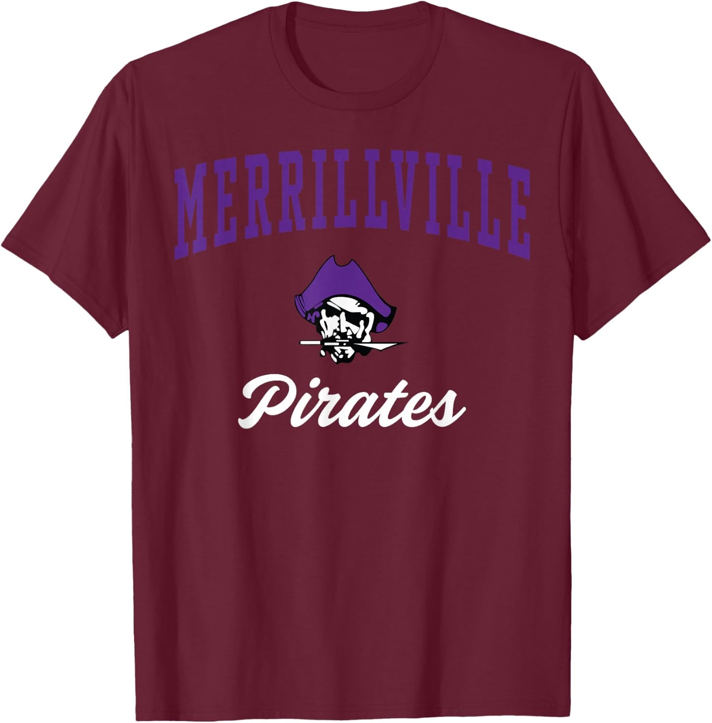 Merrillville High School Pirates C3 T-Shirt - T-Shirt | Maroon