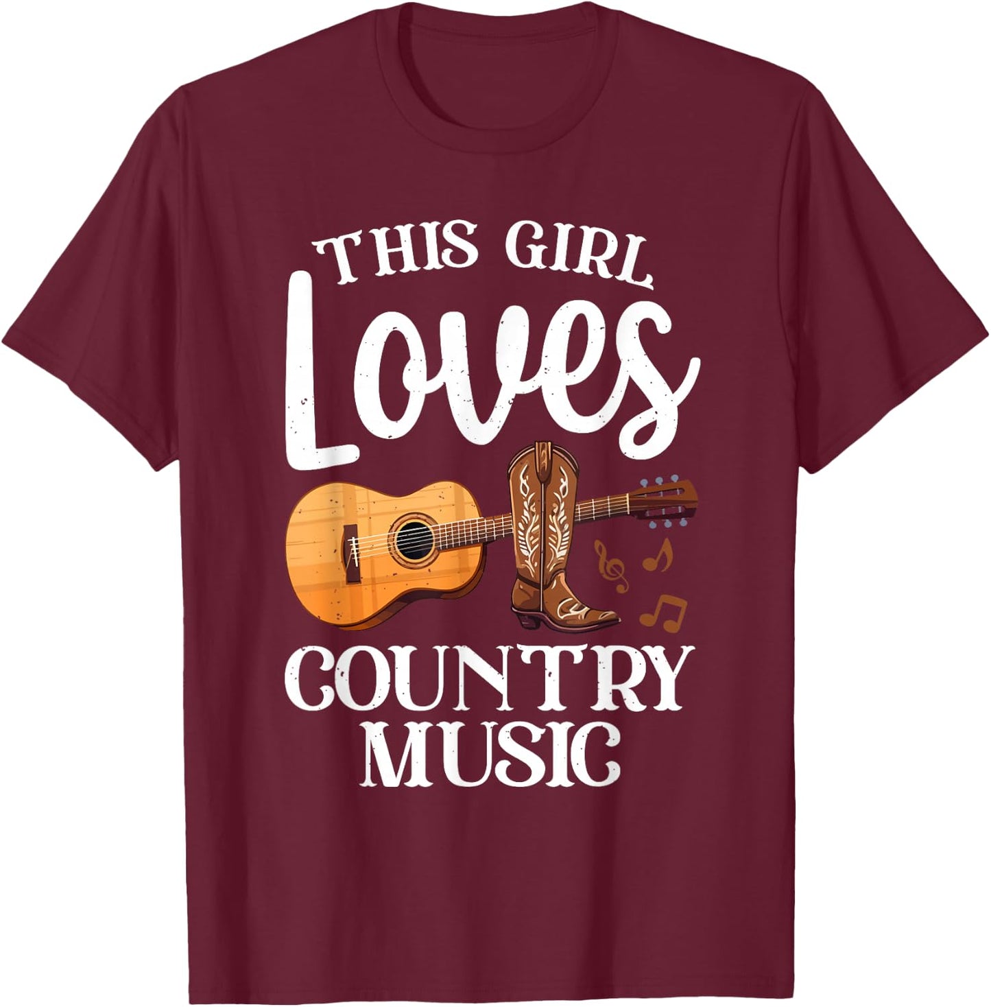 Best Country Music Art For Girl Women Musician Country Music T-Shirt - T-Shirt | Maroon